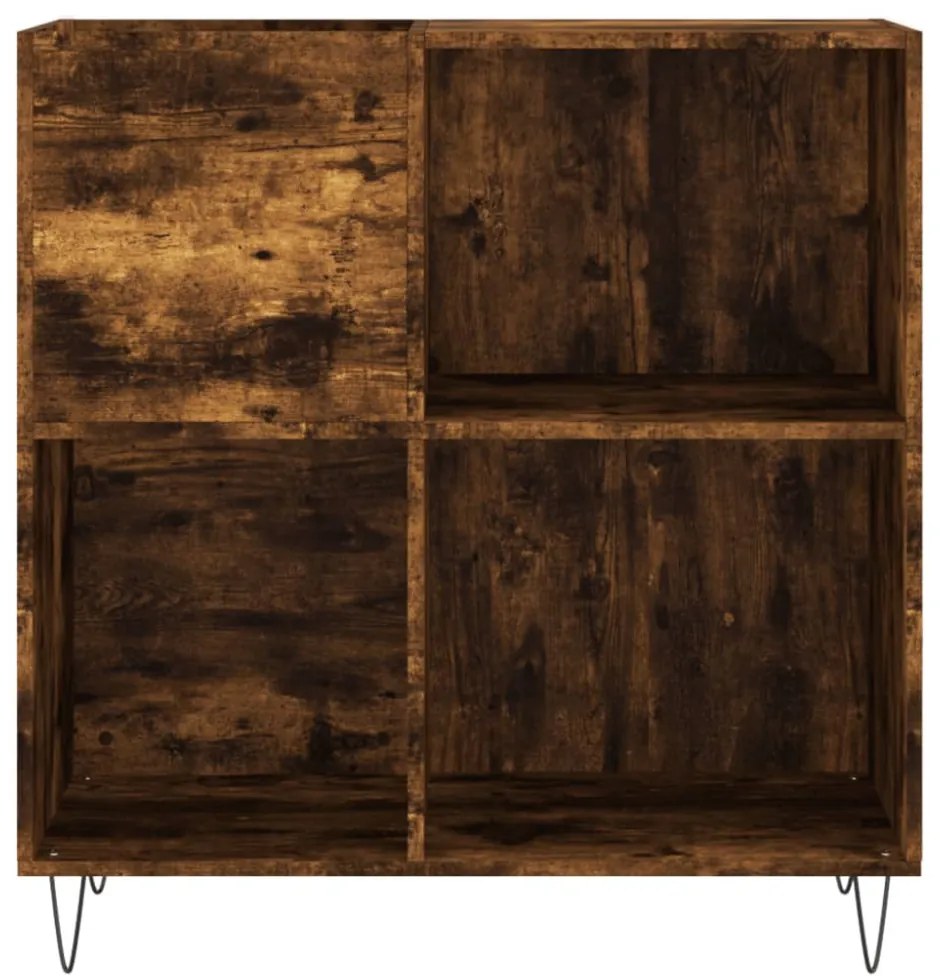 füstös tölgy színű szerelt fa hanglemezszekrény 84,5x38x89 cm