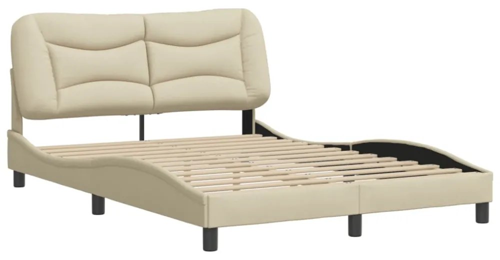 krémszínű szövet ágykeret matrac nélkül Hvar 140 x 200 cm