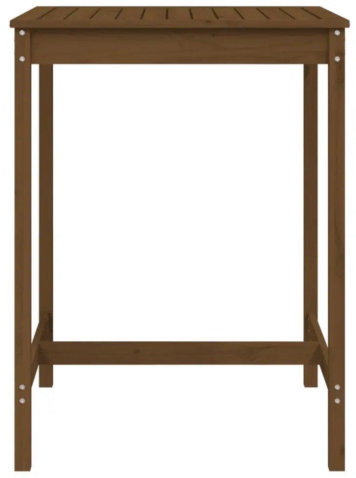 mézbarna tömör fenyőfa kerti asztal 82,5 x 82,5 x 110 cm