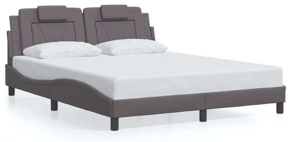 szürke műbőr ágykeret Viana matrac nélkül 160x200 cm