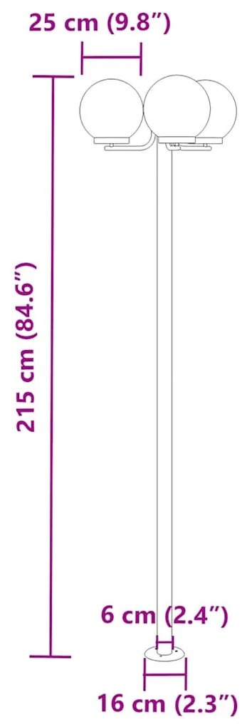 2 db ezüstszínű rozsdamentes acél kültéri állólámpa 215 cm