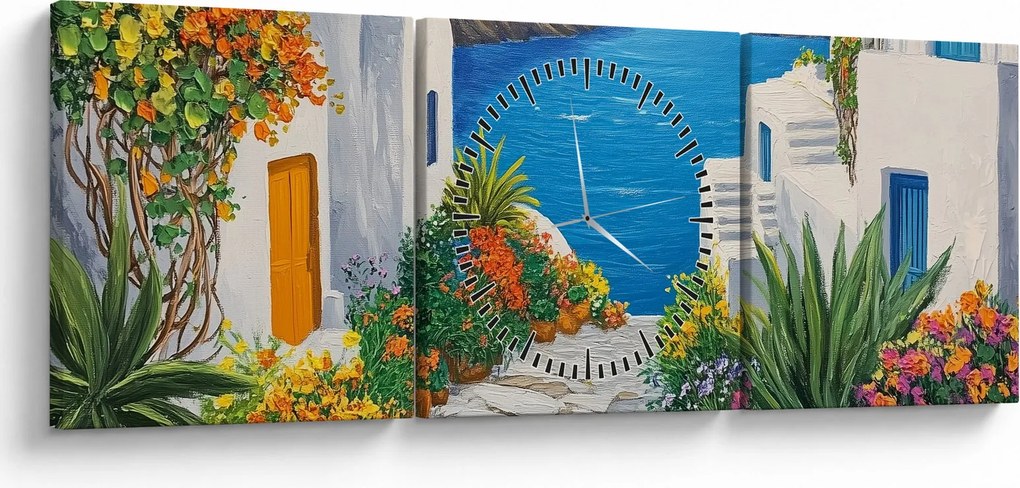 Kép - Görög sikátor (órával) (90x30 cm)