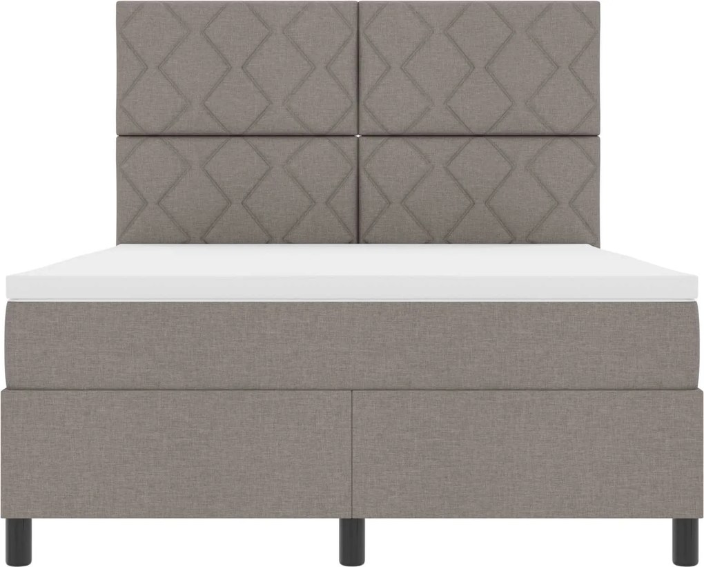 vidaXL Boxrugós ágy matracmal leddel Tópszínű 160 x 200 cm szövet