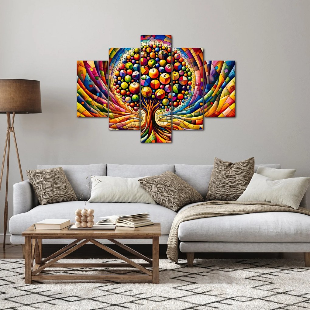 Kép – Színes fa almákkal (150x105 cm)
