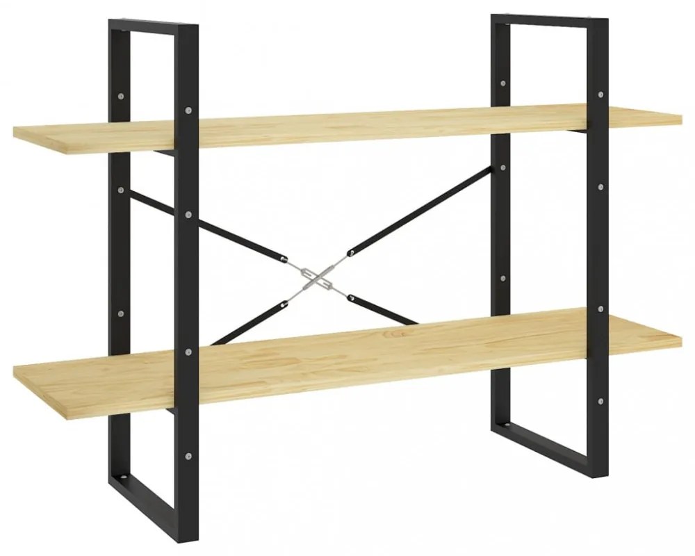 kétszintes tömör fenyőfa könyvszekrény 100 x 30 x 70 cm
