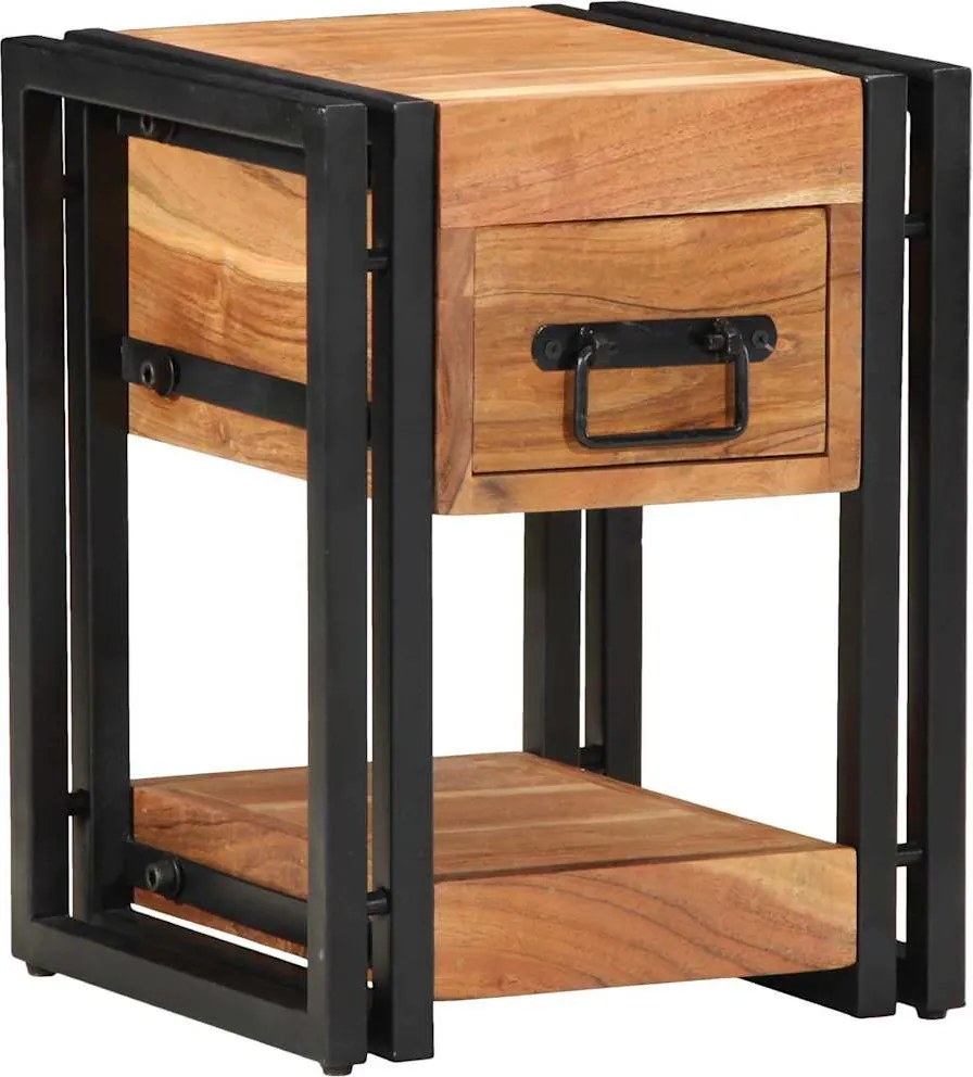 vidaXL Éjjeliszekrény fiókkal 2 pcs Barna 30 x 30 x 40 cm tömör akácfa