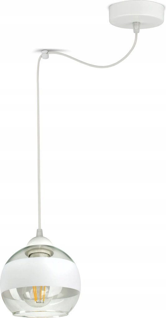 Mennyezeti Függő Lámpa Pók Fehér Üveg Gömb White Belt S1 Led E27