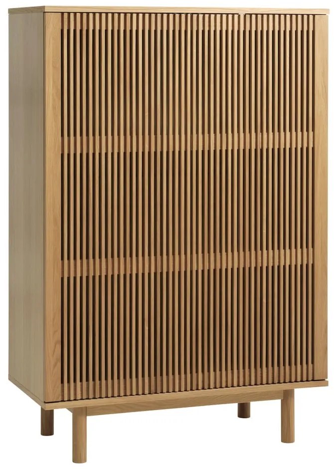 Natúr színű szekrény tölgyfa dekorral 95x140 cm Tiber – Unique Furniture
