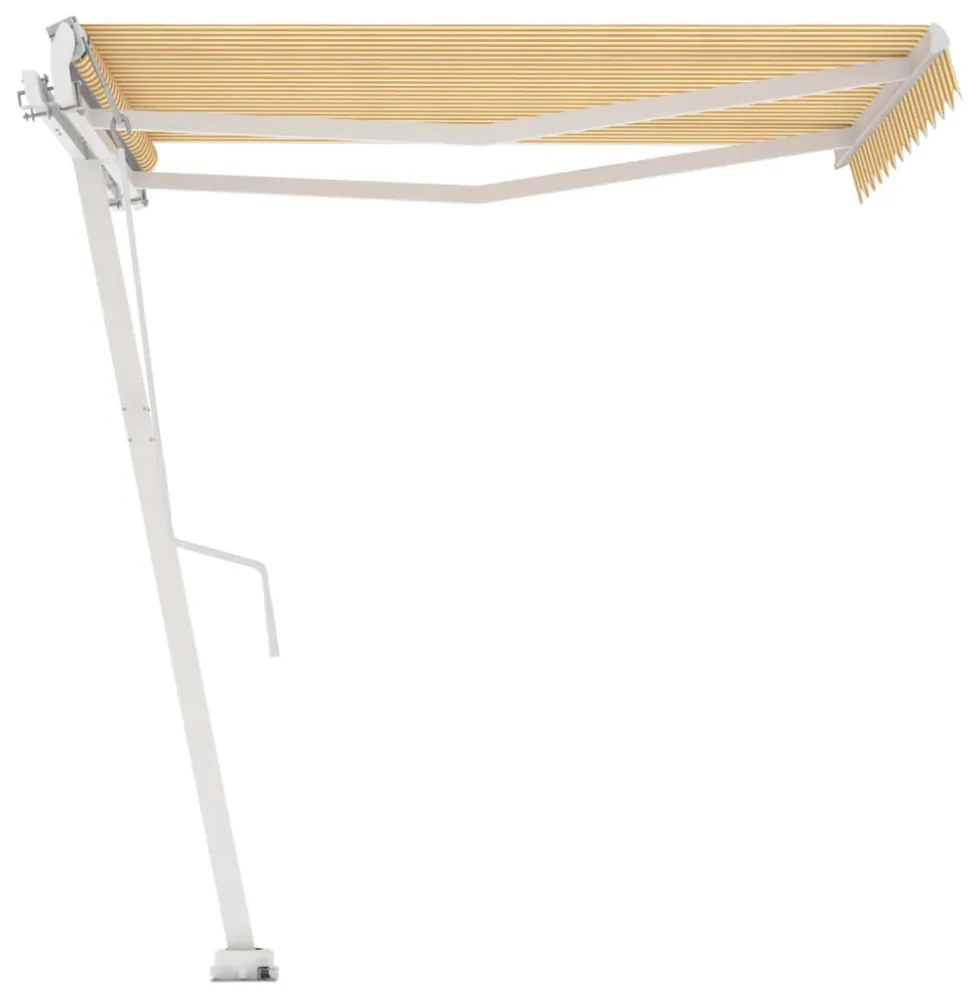 sárga-fehér automata póznás napellenző 300 x 250 cm