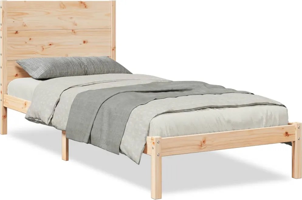 vidaXL tömör fa extra hosszú ágykeret matrac nélkül 100 x 210 cm