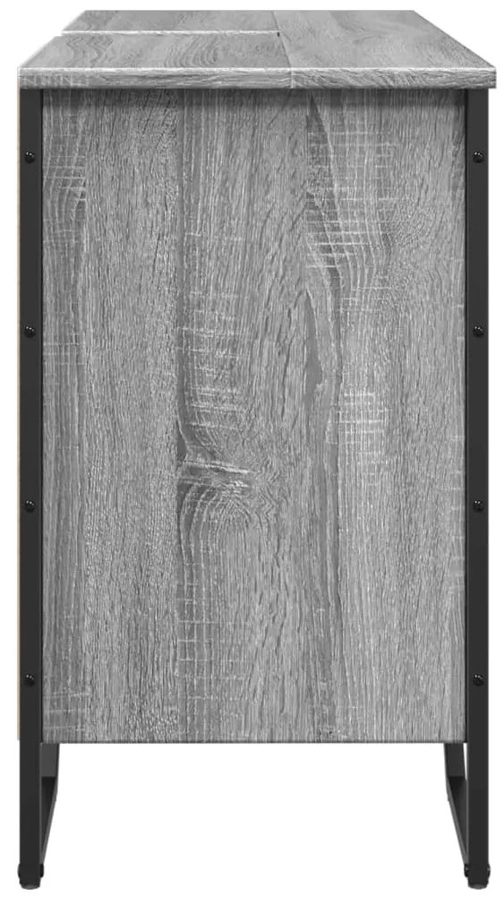 Szürke sonoma szerelt fa fürdőszobai mosdószekrény 91x35x60 cm