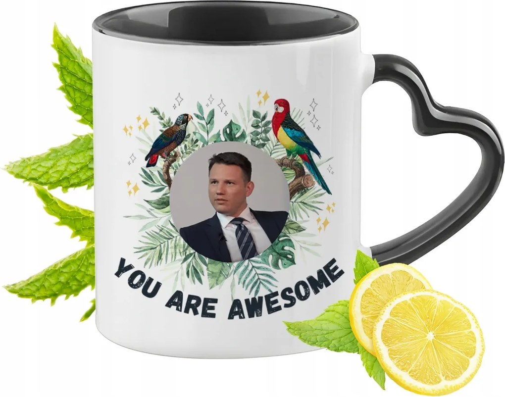 Mentzen Új Remény Bögre Fekete Szív Alakú Füllel Ajándék