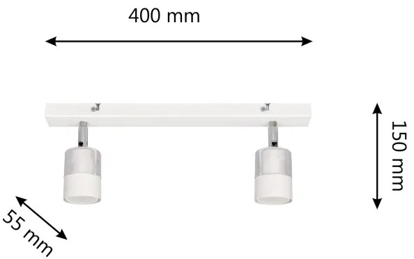 LED Spotlámpa TUBSSON 2xGU10/4,8W/230V fehér/fényes króm