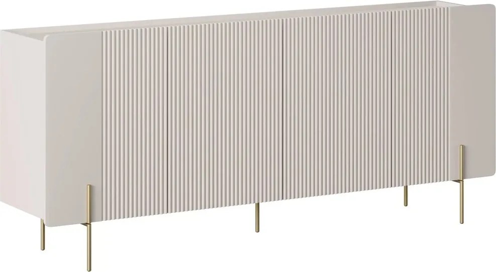 Malmi négyajtós komód 200 cm - kasmír / arany lábak