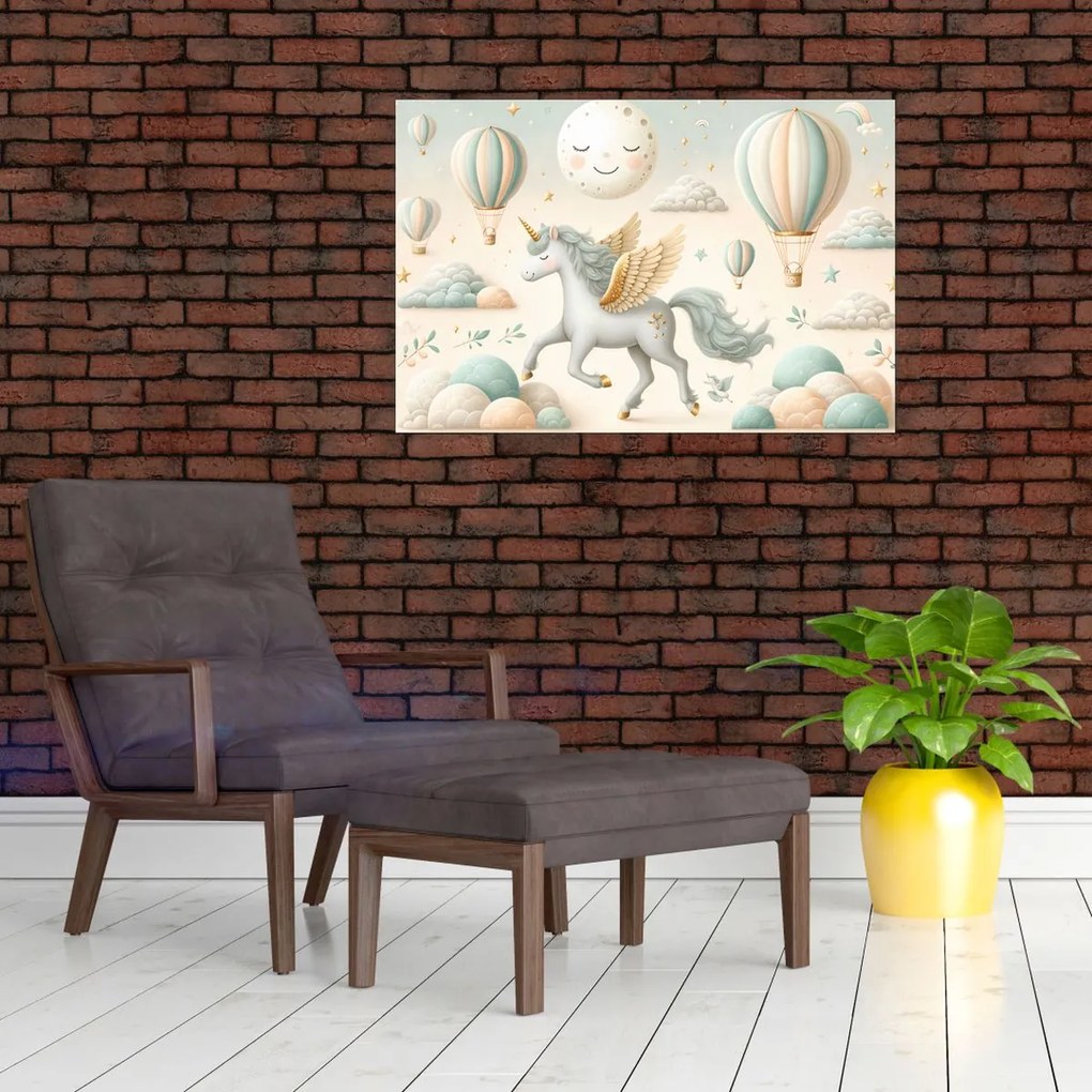 Kép - Boldog egyszarvú (90x60 cm)