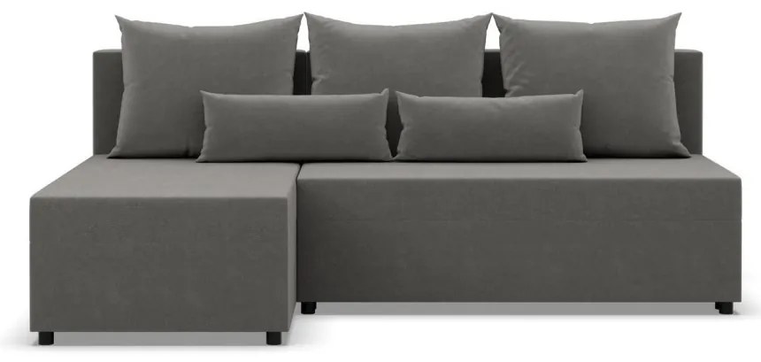 Nobu sarokkanapé, bársony, univerzális oldal, világosszürke