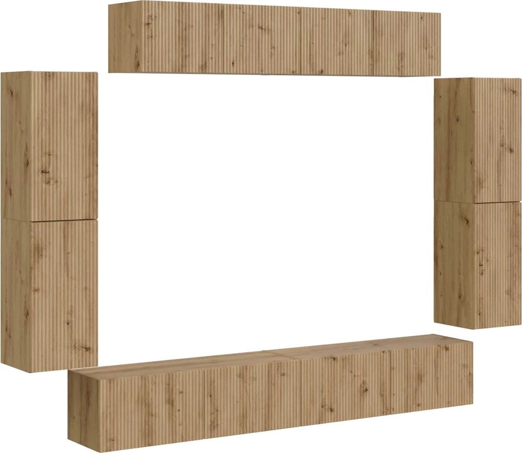 vidaXL TV szekrény 8 pcs Artisan tölgy
