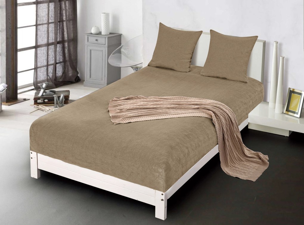 Mikroplüss lepedő SOFT 90x200 cm barna