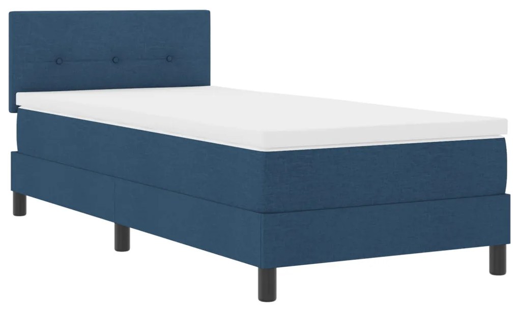 vidaXL Boxspring Ágy Matrac Kék 90x200 cm Szövet