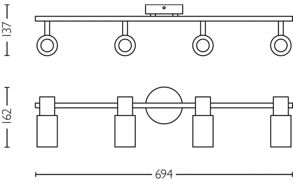 Philips - Spotlámpa PALMS 4xE14/25W/230V
