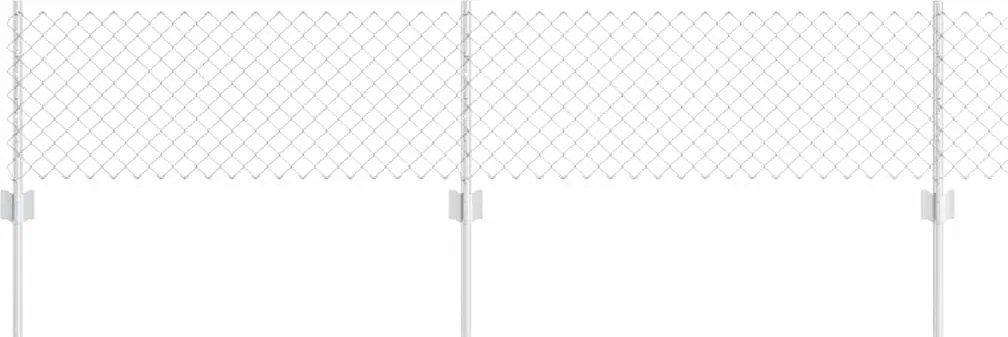 vidaXL Kerítés oszlopokkal Ezüst 0,4 x 25 m Acél