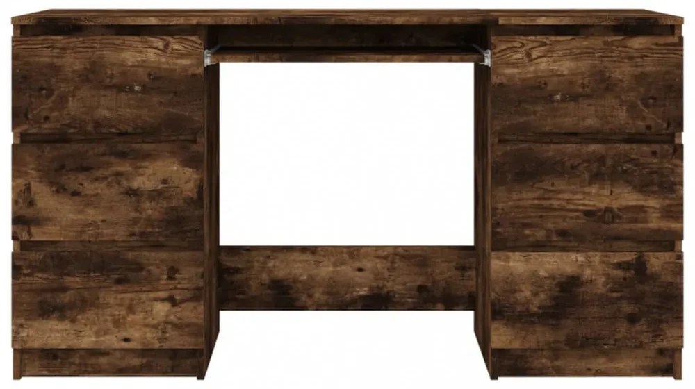 füstös tölgy színű szerelt fa íróasztal 140 x 50 x 77 cm
