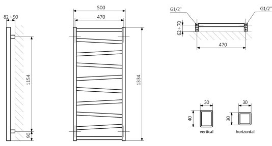 Sapho - Fürdőszobai radiátor ZIG 490W/230V 50x133 cm fehér