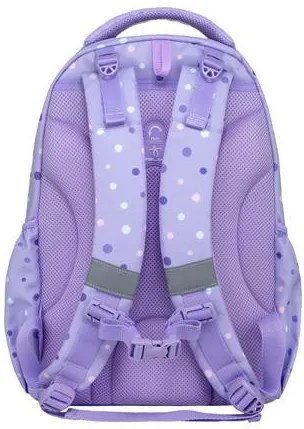 Iskolatáska, cipzáras, BELMIL Maxi Pack Purple Dots, lila pöttyös (BL338376L)