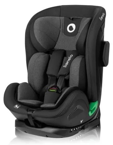 Lionelo - Forgatható autósülés alappal HARPER i-Size 76-150 cm Black Carbon