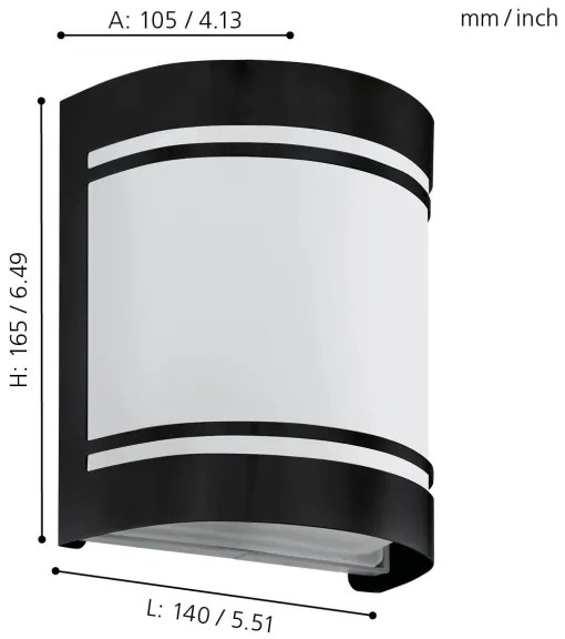 Eglo 99565 - Kültéri fali lámpa CERNO 1xE27/40W/230V IP44