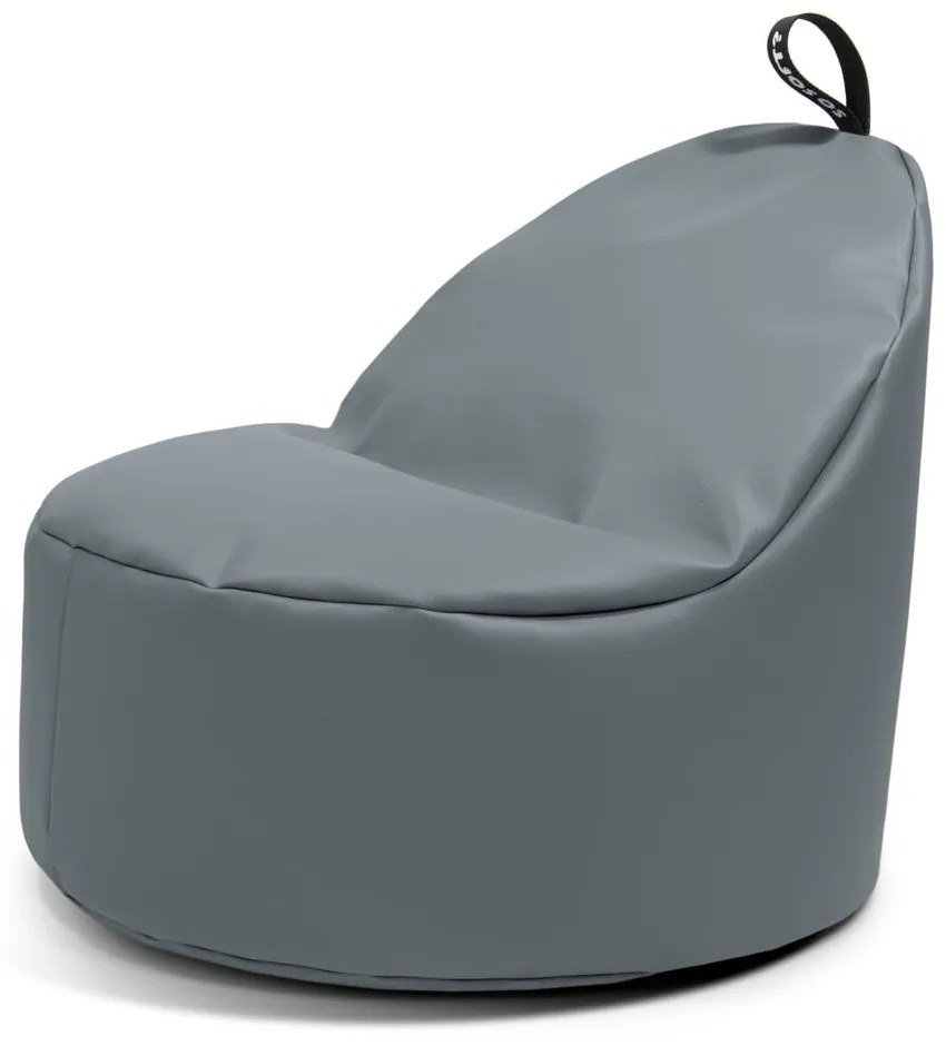 Szürke bőrutánzat babzsákfotel Round L – So Soft?