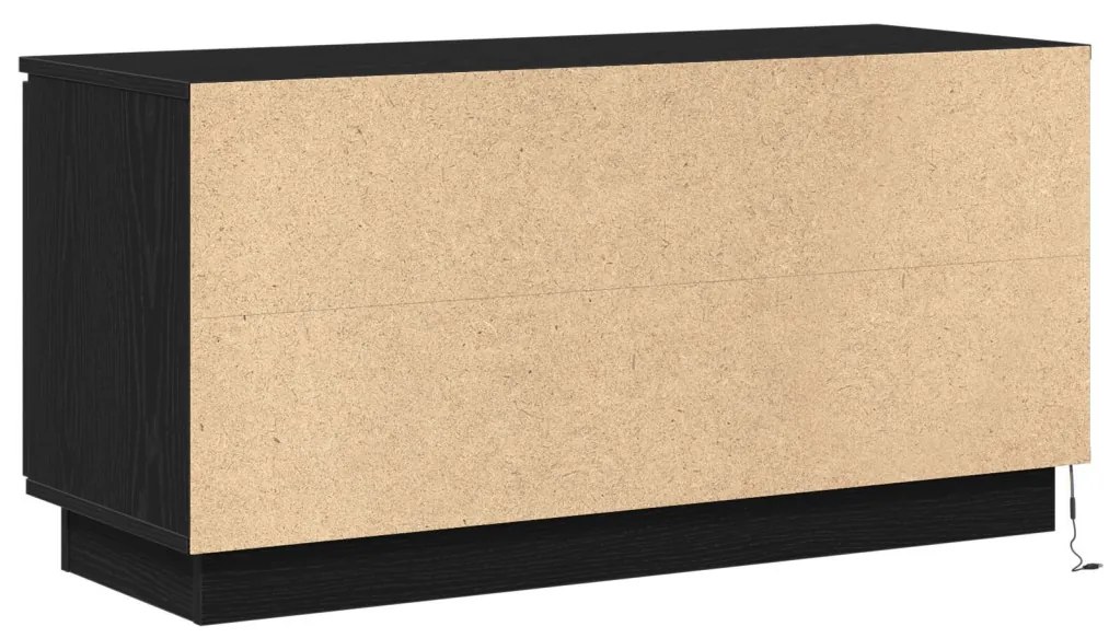 TV szekrény Fekete 100x38x49 cm Mérnöki fa