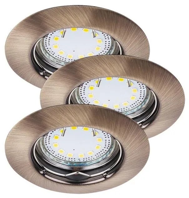 Rabalux 1048 - KÉSZLET 3xLED Beépíthető lámpa LITE 3xGU10-LED/3W/230V