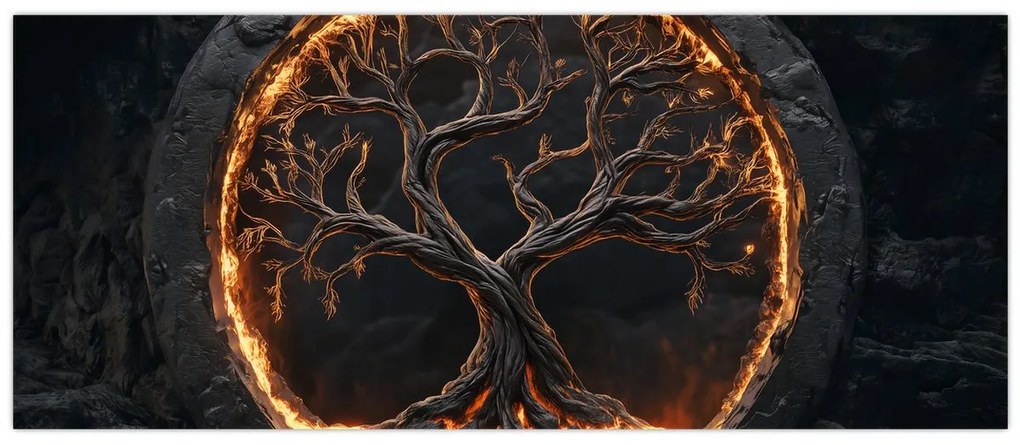 Kép – Életfa lávában I. (120x50 cm)
