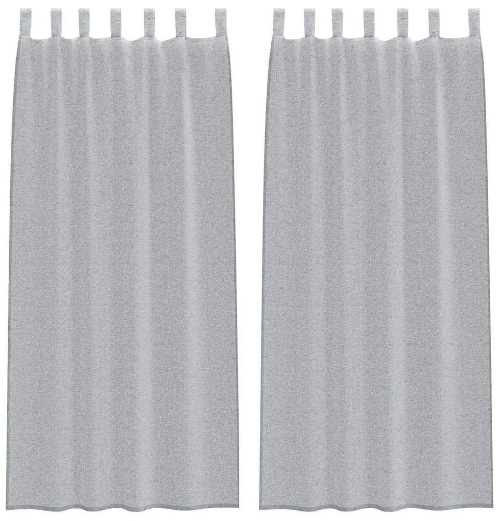 Függönyök függönyökkel 2 pcs Sötétszürke 140x175cm Poliészter