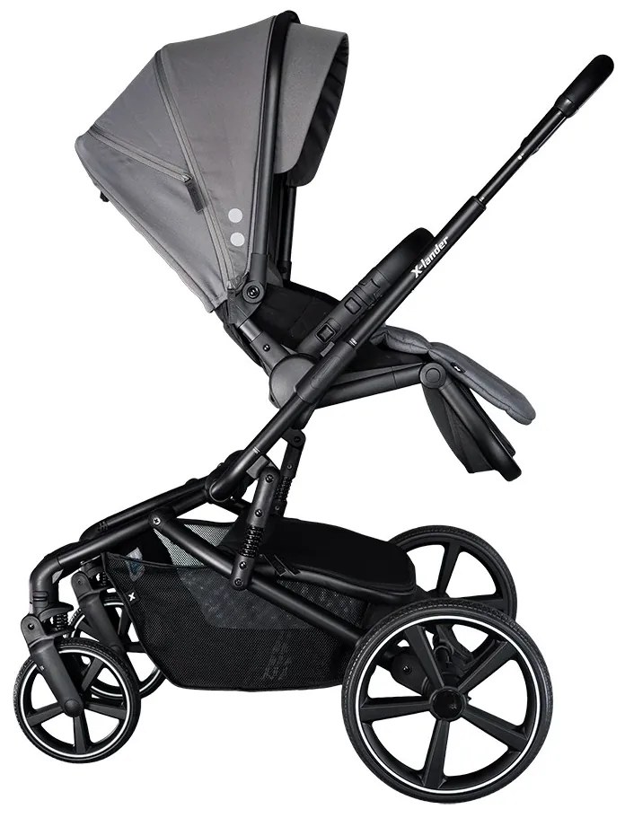 Kombinált babakocsi nagy kerekekkel 2 az 1-ben X-lander Cruiser 2.0  Cool Grey