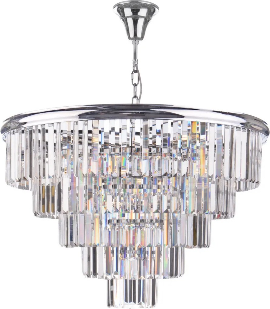 DAR LIGHTING EUL1250 EULALIA Kristály Függesztett Lámpa Csiszolt Króm E14 IP20