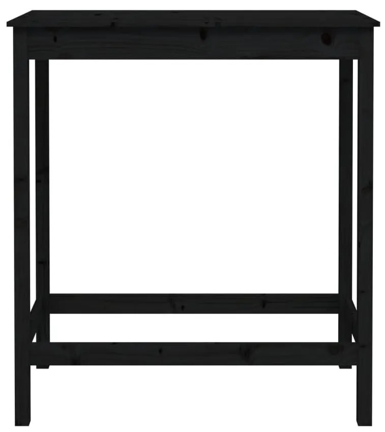 Fekete tömör fenyőfa bárasztal 100 x 50 x 110 cm