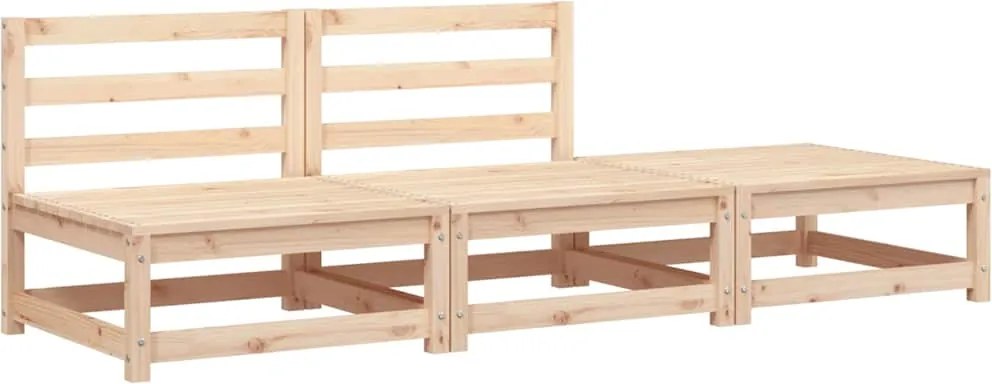 vidaXL tömör fenyőfa karfa nélküli kerti kanapé lábzsámollyal