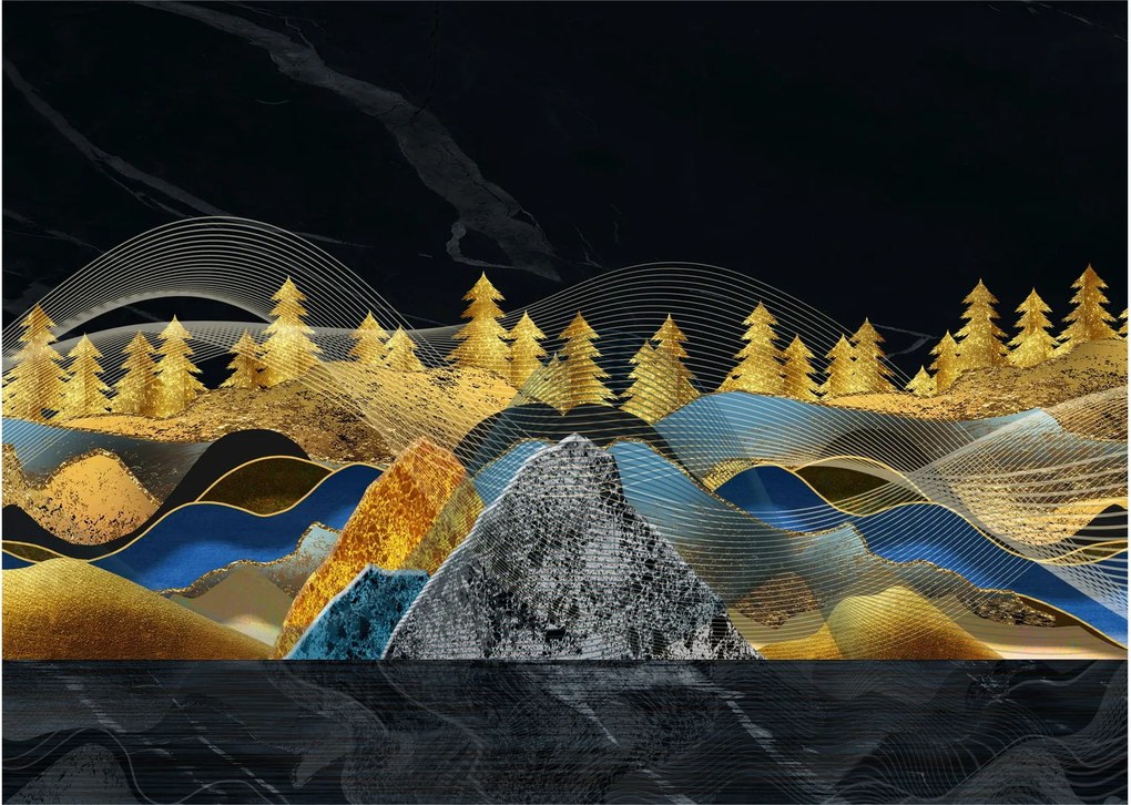 Kép - zlaté hory (üvegen) (70x50 cm)