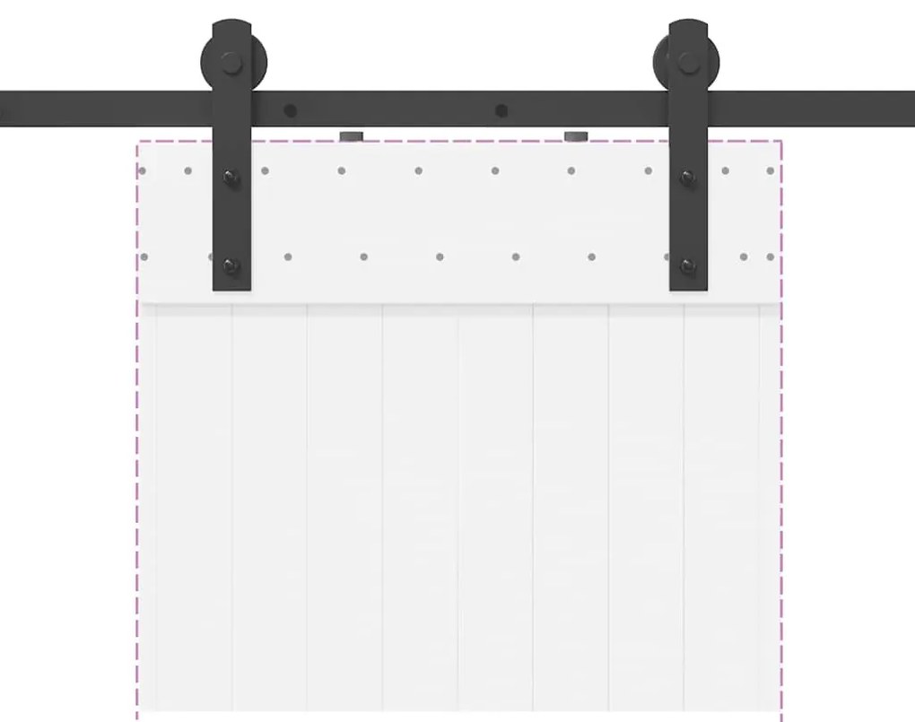 fekete acél tolóajtó fémszerelék készlet 152 cm