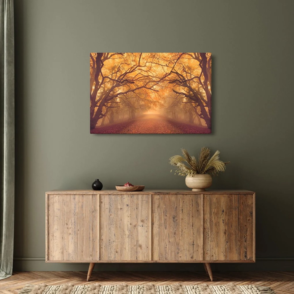 Egy út képe egy őszi tájon (90x60 cm)