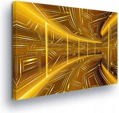 Vászonkép 100x75 A jövő arany alagútja – futurisztikus minimalizmus a geometriában