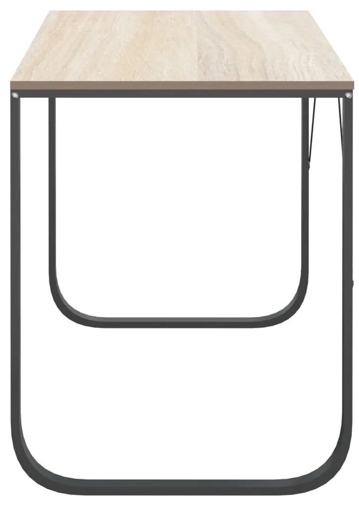Fekete-tölgyszínű forgácslap számítógépasztal 110 x 60 x 73 cm