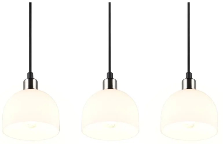 Fehér-ezüstszínű függőlámpa üveg búrával Molly – Trio