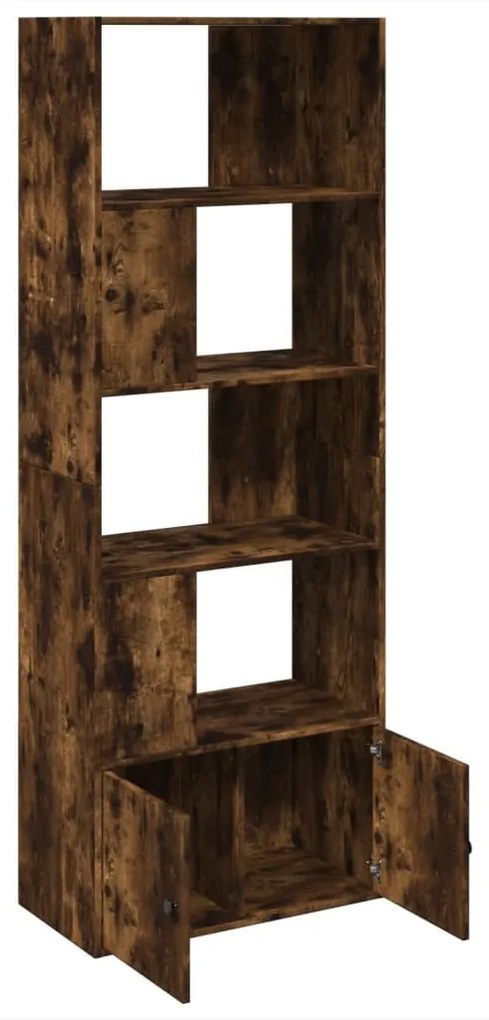 füstös tölgy színű szerelt fa könyvespolc 70 x 36 x 189 cm