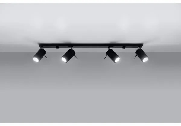 Sollux SL.0332 - Spotlámpa RING 4L 4xGU10/10W/230V fekete