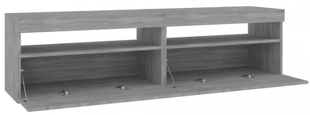 2 db füstös tölgy színű TV-szekrény LED-ekkel 75 x 35 x 40 cm