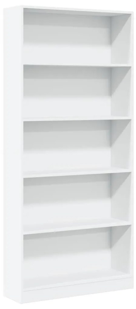 fehér szerelt fa könyvespolc 80 x 24 x 176 cm