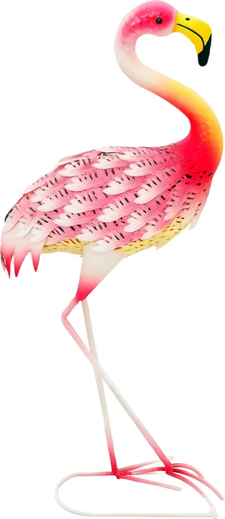 Outsunny Fémből készült Flamingó Kert Szobor – Flamingó Dísz Kültéri Dekoráció | Aosom